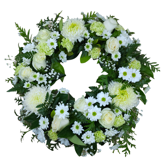 White Funeral Wreath