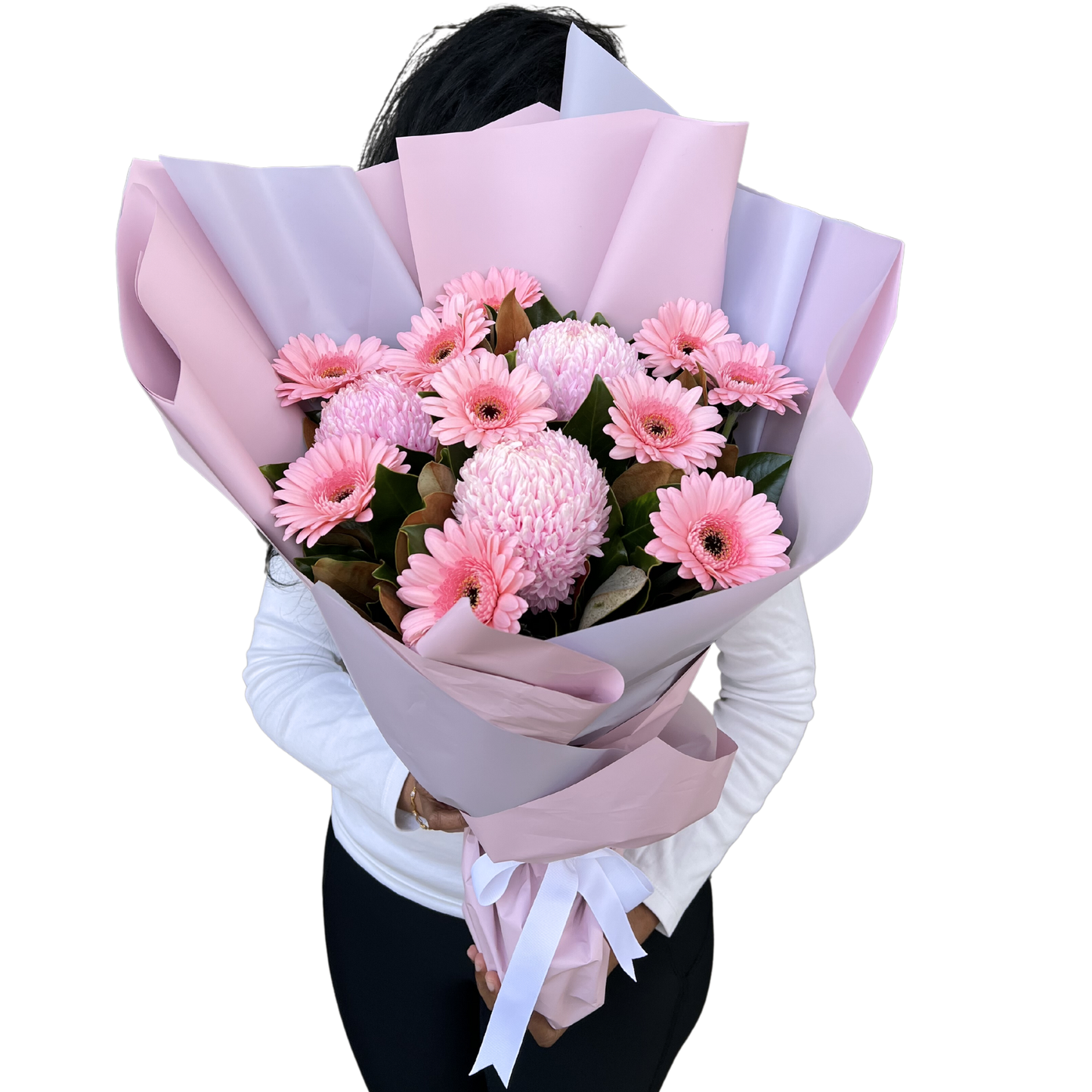 Radiant Pink Gerbera & Disbud Bouquet - Petalo - Flower Delivery Melbourne 