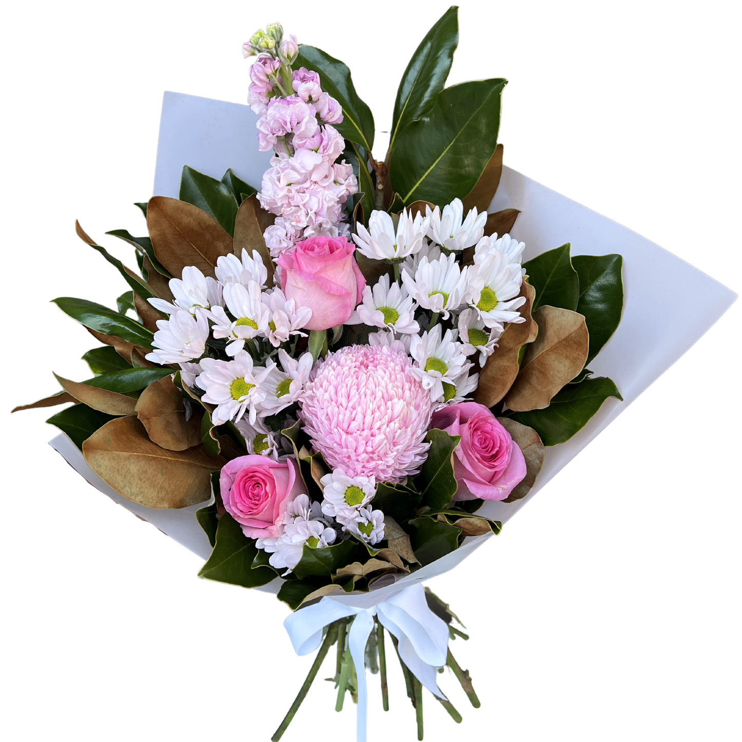 Blush Pink Rose and Chrysanthemum Bouquet - Petalo - Flower Delivery Melbourne 