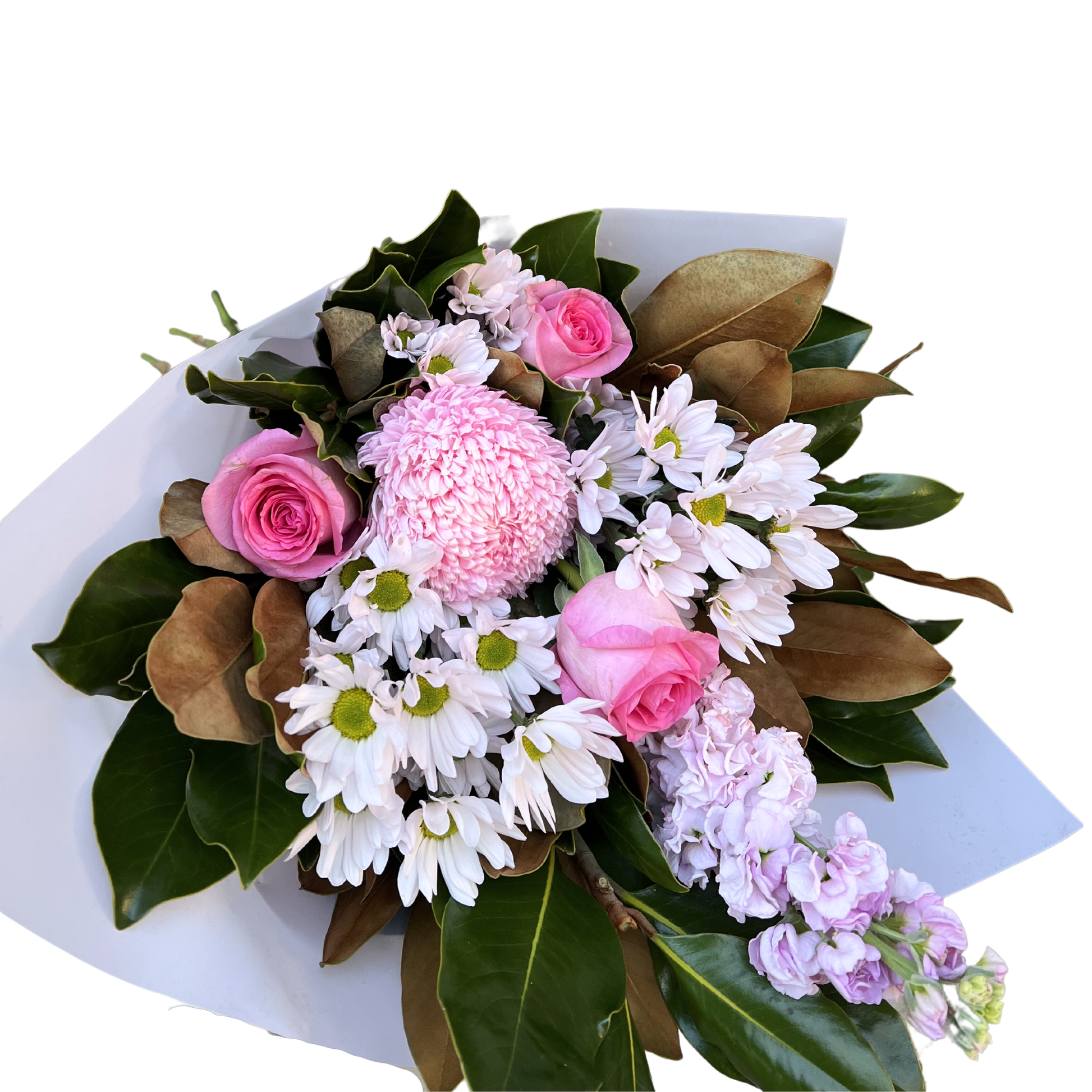 Blush Pink Rose and Chrysanthemum Bouquet - Petalo - Flower Delivery Melbourne 