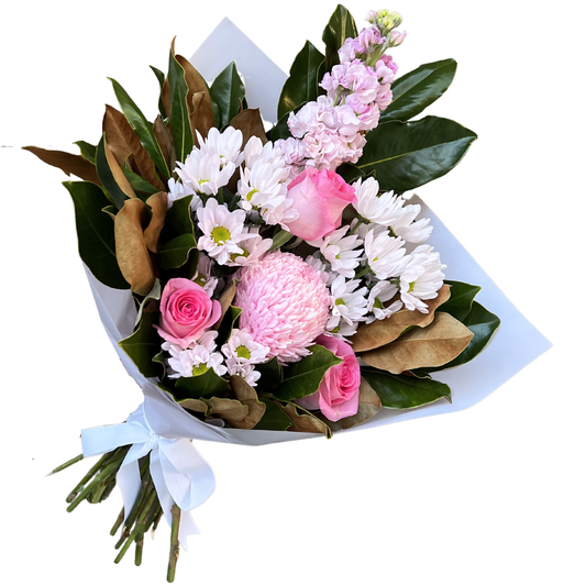 Blush Pink Rose and Chrysanthemum Bouquet - Petalo - Flower Delivery Melbourne  