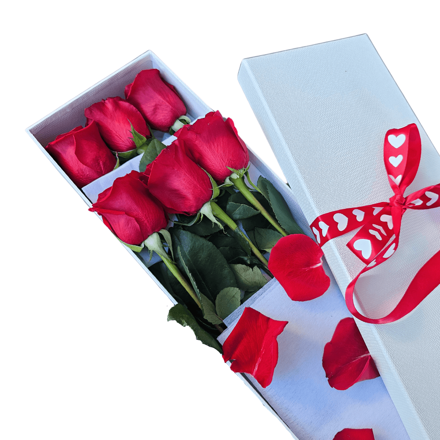 Long Stemmed Ecuador Red Roses Box - 6 Stems - Petalo - Flower Delivery Melbourne 