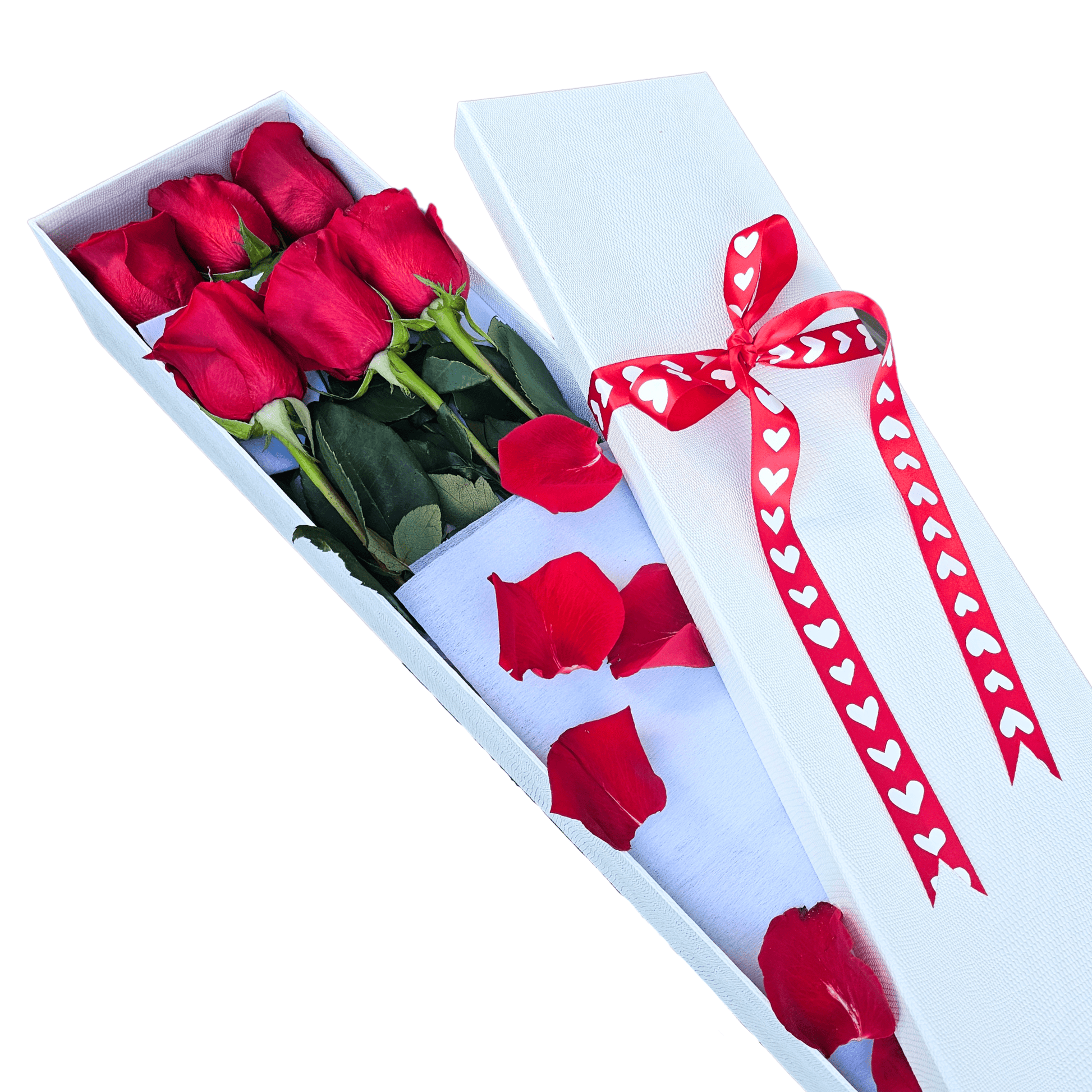 Long Stemmed Ecuador Red Roses Box - 6 Stems - Petalo - Flower Delivery Melbourne 