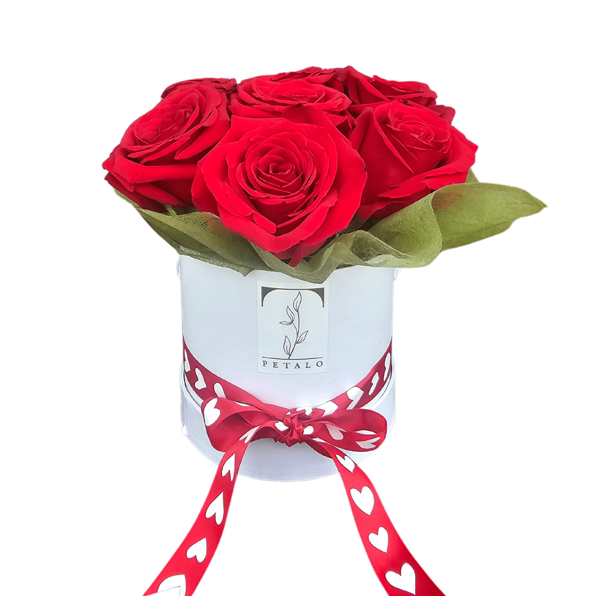 Premium Red Roses Hatbox - 10 Stems - Petalo - Flower Delivery Melbourne 