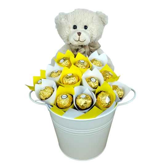 Chocolate Bouquet with Teddy - Petalo - Flower Delivery Melbourne  