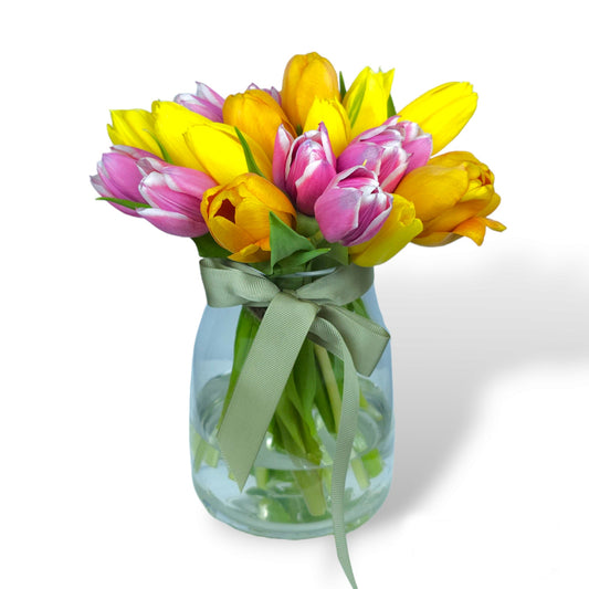 Mixed Tulips Vase