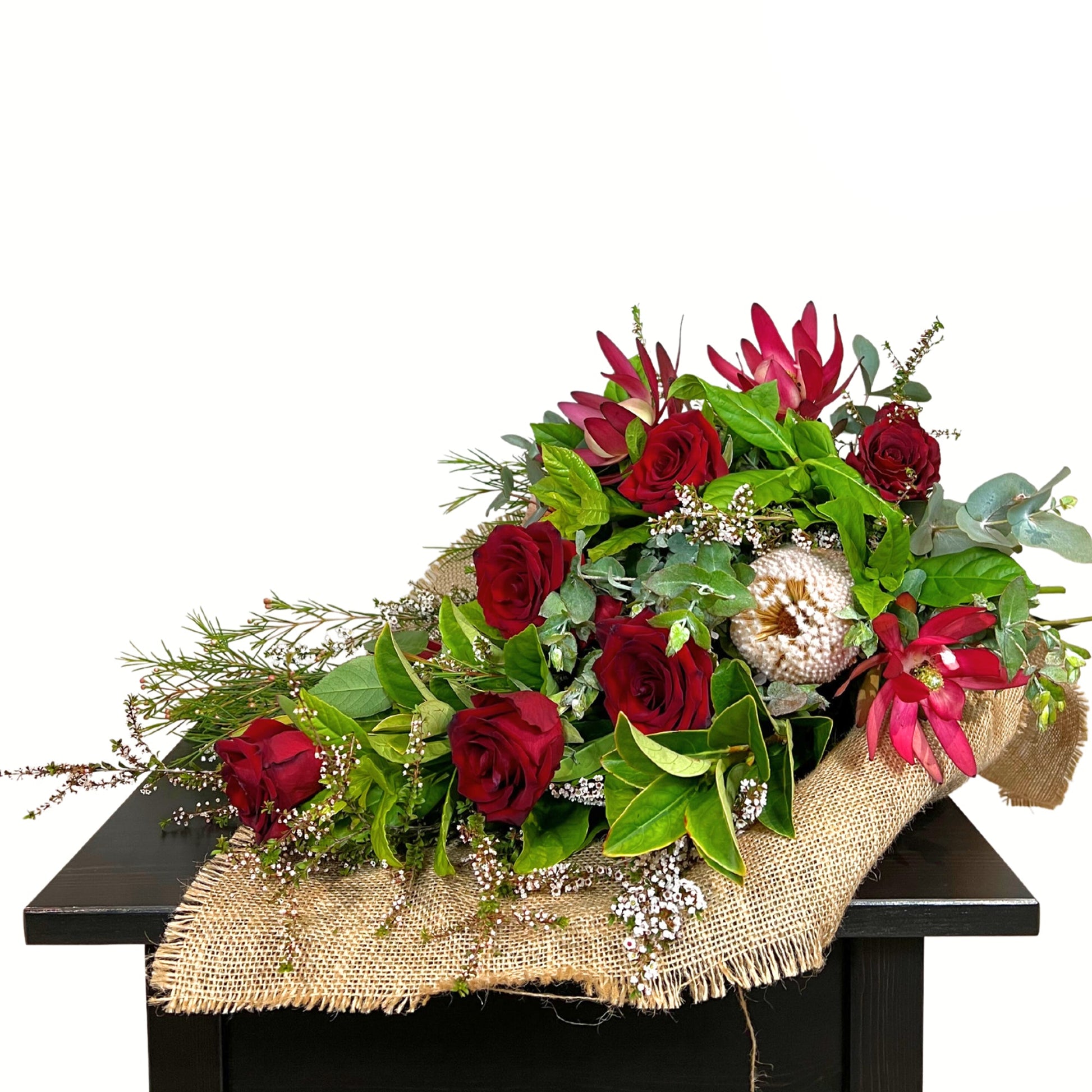 Australian Natives Posy with Red Roses - Petalo - Flower Delivery Melbourne 