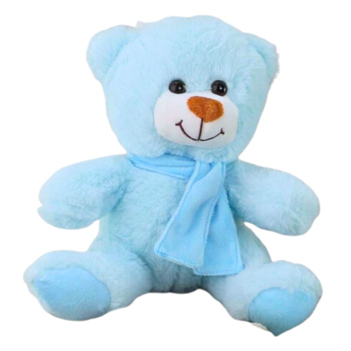 Blue Bear with Scraft 24CM - Petalo - Flower Delivery Melbourne 