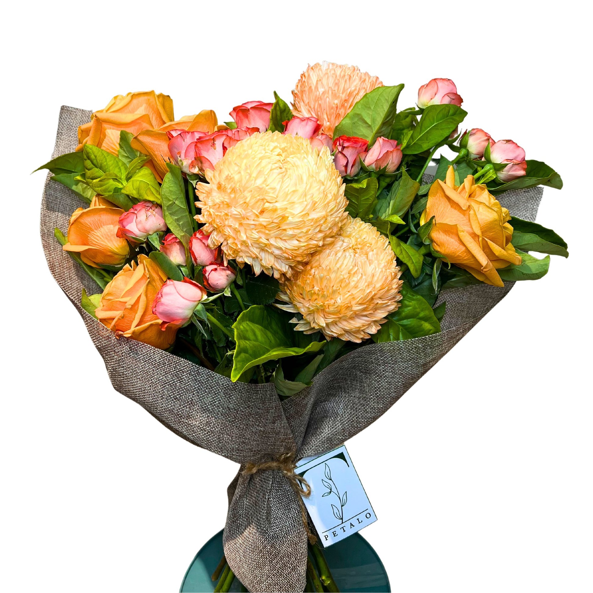 Orange Roses and Disbuds Zest Bouquet - Petalo - Flower Delivery Melbourne 