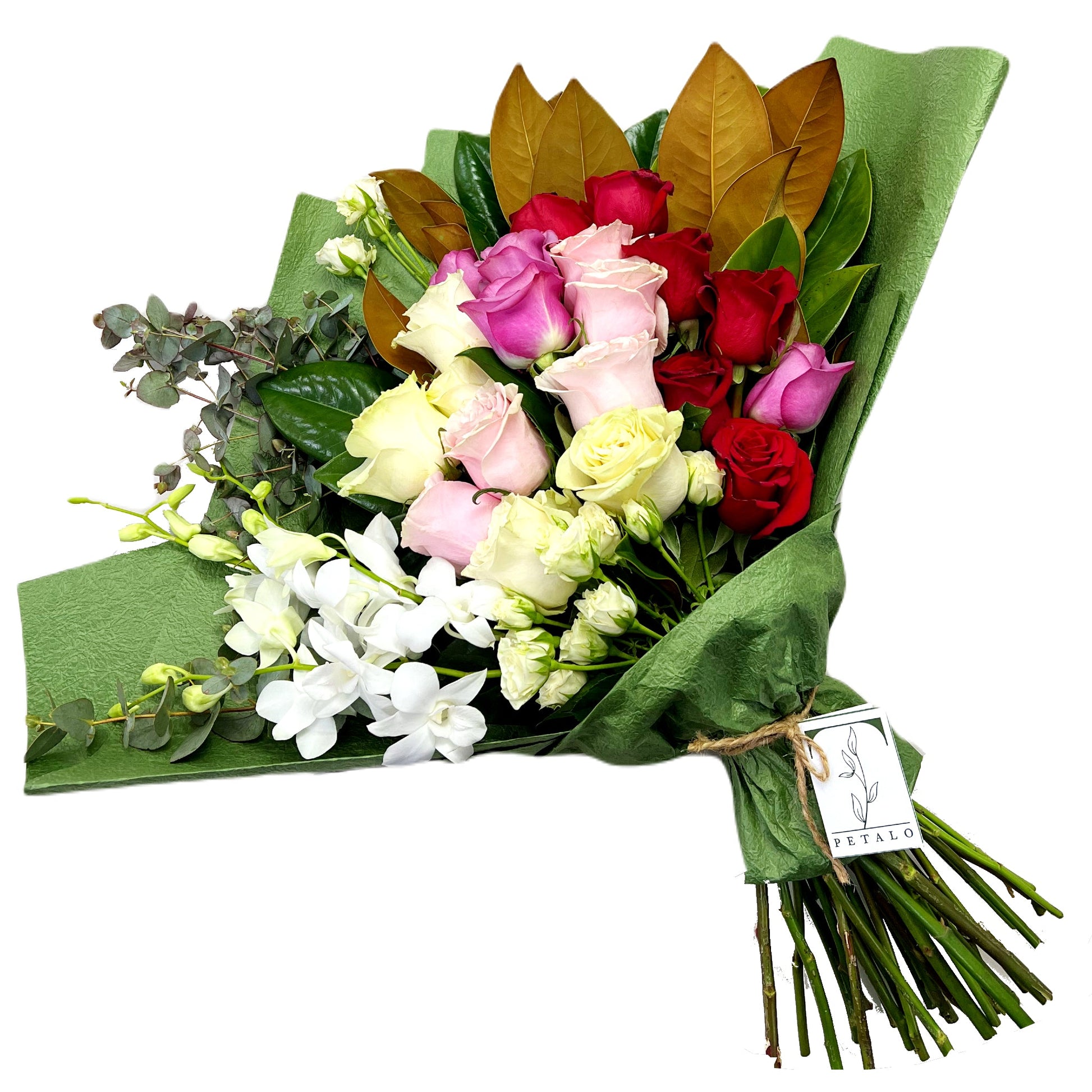 Colourful Roses Medley Bouquet - Petalo - Flower Delivery Melbourne 